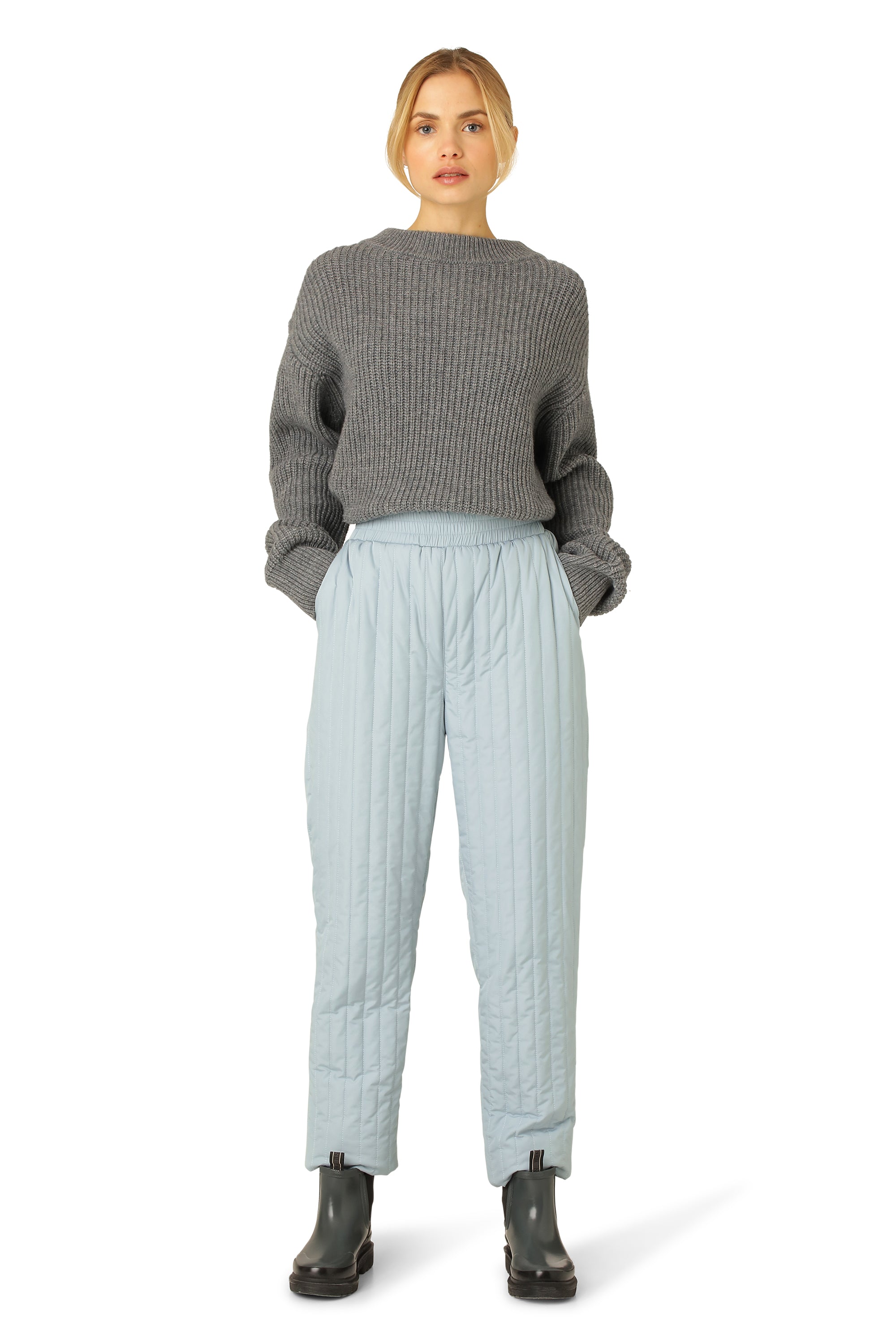 Ilse Jacobsen Hornbæk Outerwear Quilt Pants Trousers 608 Pale Petroleum